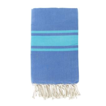 Fouta Febronie Traditionnelle Unie St Tropez Bleu grec et Vert turquoise