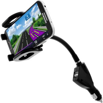 Support Voiture Allume-cigare avec 2 ports de sortie USB Bras flexible  Avizar Noir - Accessoire tlphonie pour voiture | fnac Belgique