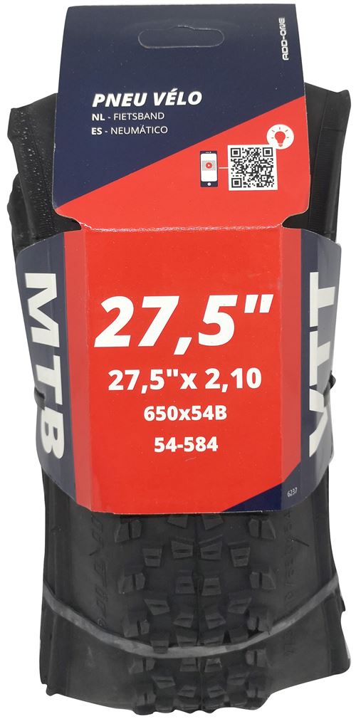 Pneu VTT Ad-one 27.5 x 2.10 tringles souples Noir (54-584)