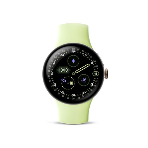 Montre Connectée Google Pixel Watch 4 41 Mm 4G Doré avec Bracelet Sport Fluoroélastomère Vert Citron