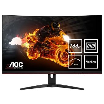 AOC CQ32G1 - LED-monitor - gebogen - 31.5" (31.5" zichtbaar) - 2560 x 1440 QHD - VA - 300 cd/m² - 3000:1 - 1 ms - 2xHDMI, DisplayPort - zwart, rood