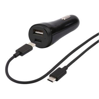 Chargeur allume-cigare Temium USB Type A et USB Type C Noir - Fnac