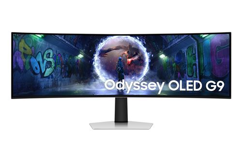Ecran PC gaming Samsung Odyssey G9 49 Incurvé 240 Hz Dual QHD Blanc et Noir