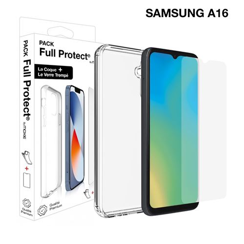 Pack Full Protect® Moxie Protection d écran en verre trempé + Coque pour Samsung Galaxy A16 Transparent