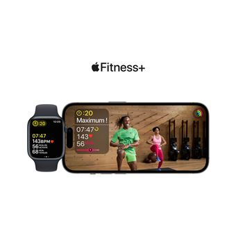 Apple Watch Series 8 GPS + Cellular, boîtier Acier inoxydable graphite 45mm avec Bracelet Sport Minuit