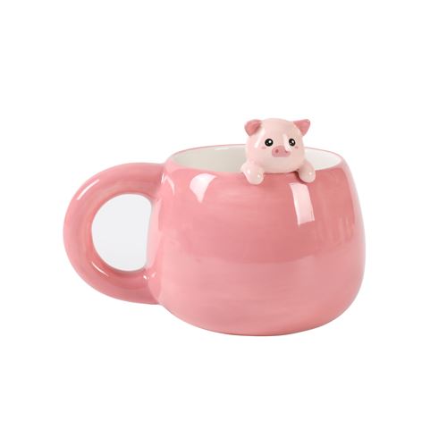 Tasse en céramique Itotal Charm 450 ml Cochon Rose