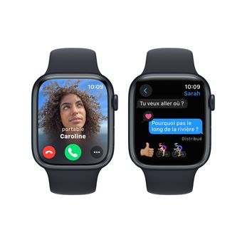 Apple Watch Series 9 GPS 45 mm Boîtier en aluminium minuit avec bracelet sport minuit S/M