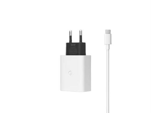 Chargeur pour téléphone mobile Google 30W + Câble USB-C vers USB-C 1 m Blanc