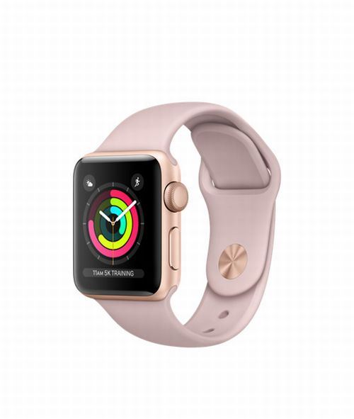 Apple Watch Series 3 38 mm Boîtier en Aluminium Or avec Bracelet Sport Rose  des sables - Apple Watch - Achat \u0026 prix | fnac