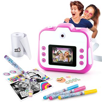 Bacxzomx Appareil Photo Instantané Enfant – écran 2,4", 1080p, Carte 32 Go, Impression Noir/blanc, Licorne, 3-14 Ans