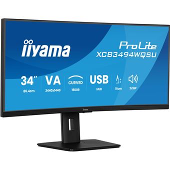 Ecran PC Iiyama ProLite XCB3494WQSU-B1 34" Incurvé UWQHD - 1