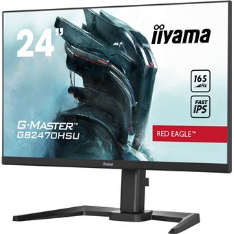 iiyama G-MASTER Red Eagle GB2470HSU-B5 - Écran LED - 24" - 1920 x 1080 Full HD (1080p) @ 165 Hz - Fast IPS - 250 cd/m² - 1100:1 - 0.8 ms - HDMI, DisplayPort - haut-parleurs - noir mat