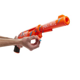 NERF Fortnite 6-SH Dart Blaster - Camo Pulse Wrap, amorçage à action marteau, tambour rotatif à