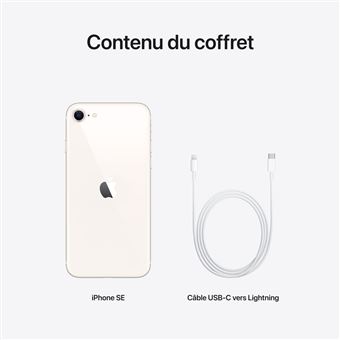 Apple iPhone SE 3ème génération 2022 4,7" 5G 64 Go Double SIM Lumière stellaire