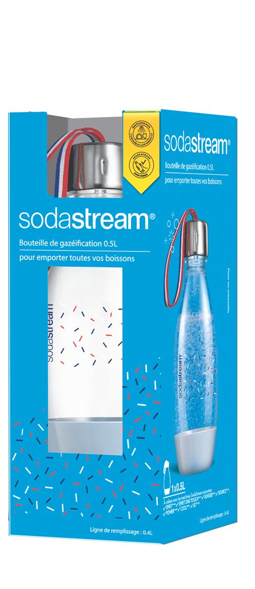 Sodastream Bouteille PET 0,5 L, Gourde Transparent, 1x orange, 1x verte