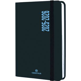 Agenda scolaire Oberthur 2023 2024 Elastique PEFC Alabama Noir et Bleu