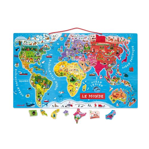 Puzzle 92 pièces magnétique Le monde Juratoys Janod - vue 2