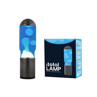 Lampe à poser Itotal Lave avec base gris foncé Liquide Bleu et Cire Blanc 40 W