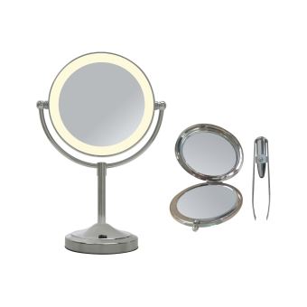 Pack 2 miroirs et 1 pince à épiler lumineuse Okoia