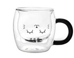 ITOTAL - TASSE À LAIT CHAT GRIS VERRE TRANSPARENT
