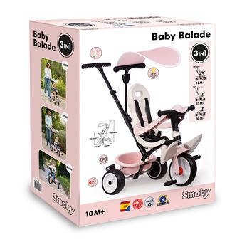Smoby - Tricycle Baby Balade Rouge - Vélo Evolutif Enfant Dès 10 Mois - Roues Silencieuses - Klaxon - 741105 Smoby - Tricycle Baby Balade Rouge - Vélo Evolutif Enfant Dès 10 Mois - Roues Silencieuses - Klaxon - 741105