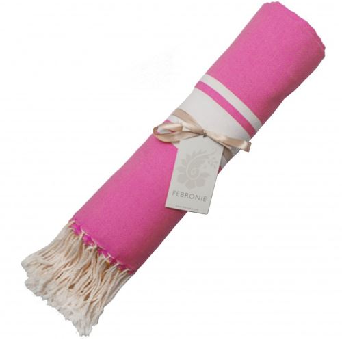 Fouta Febronie Traditionnelle Unie St Tropez Fuschia