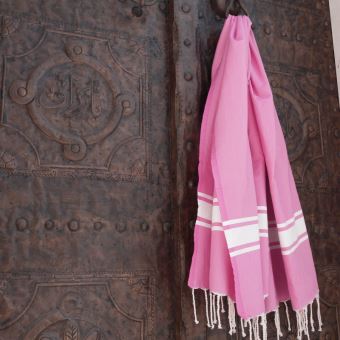 Fouta Febronie Traditionnelle Unie St Tropez Fuschia