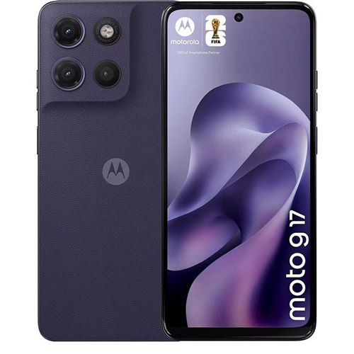Motorola Moto G17 - 4G Smartphone - Double Sim - Ram 4 Go / Mémoire Interne 256Go - Microsd Slot - Écran LCD - 6.72" - 2400 X 1080 Pixels (60 Hz) - 3 X Caméras Arrière 50 Mp, 5 Mp - Front Camera 32 Mp - Bleu Du Soir Pantone