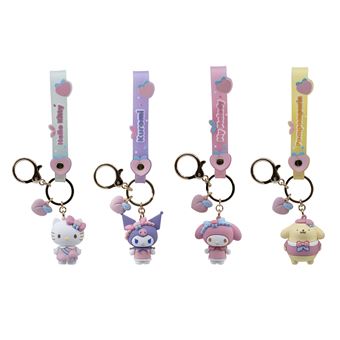 Porte-clés avec Figurine Hello Kitty Yume Peach Série modèle aléatoire
