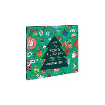 Jeu créatif Omy poster géant à colorier avec stickers Sapin de noël