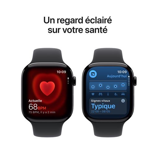 Apple Watch Series 11 GPS 46mm Boitier en Aluminium Noir de