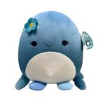 Peluche Squishmallows Octopus with flower 12'' Bleu