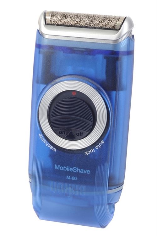 Braun MobileShave M-60b - Rasoir - sans fil - bleu transparent