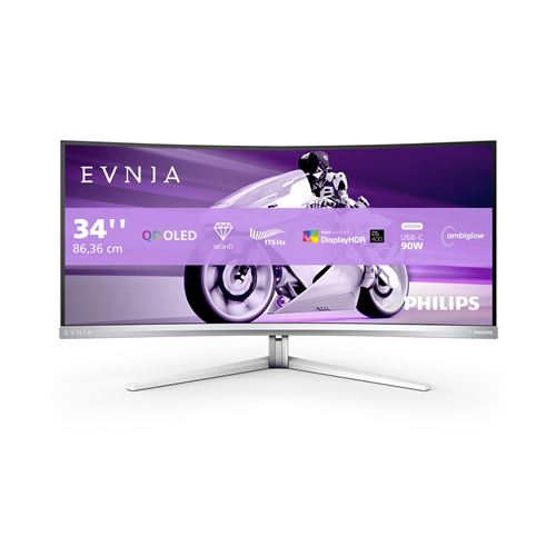 Ecran Pc Gaming Philips Evnia 8000 34M2C8600 34" Incurvé Wqhd Blanc
