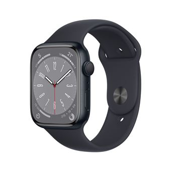 Apple Watch Series 8 GPS, boîtier Aluminium Minuit 45mm avec Bracelet Sport Minuit