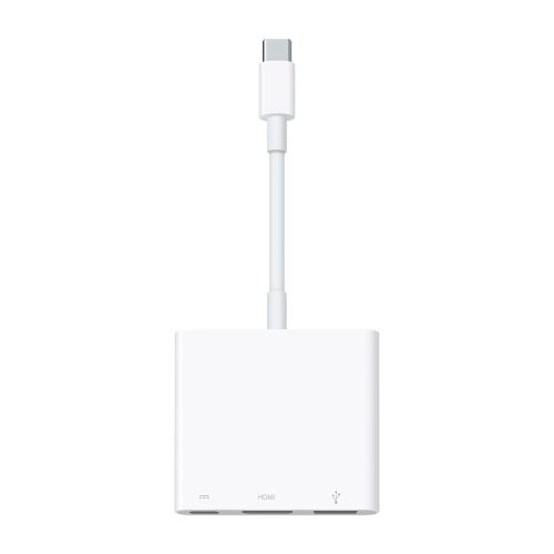 Apple Digital AV Multiport Adapter - Adaptateur vidéo - USB-C mâle pour USB, HDMI, USB-C (alimentation uniquement) femelle - support 4K - pour 10.9-inch iPad Air; 11-inch iPad Pro; 12.9-inch iPad Pro; iMac; iPad mini; MacBook Pro