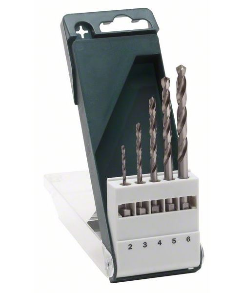 Jeu de 5 forets &agrave; m&eacute;taux Bosch 2609255127 Hss-G &agrave; Queue 6 Pans