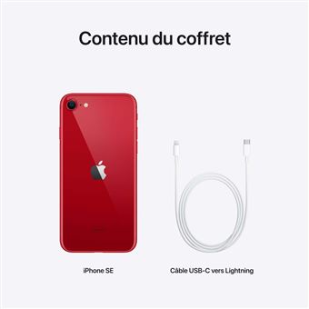 Apple iPhone SE 3ème génération 2022 4,7" 5G 64 Go Double SIM (PRODUCT)RED