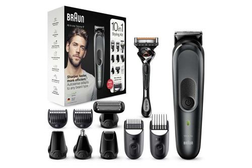 Tondeuse 10 en 1 Braun MGK7321 Noir et Gris