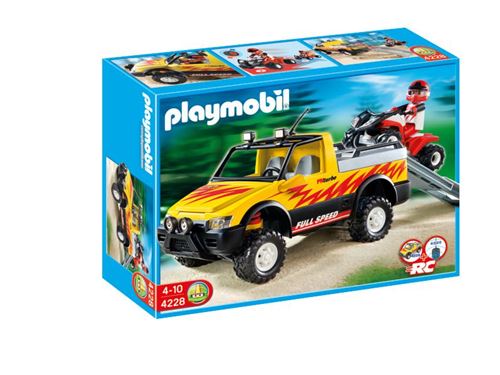 Acheter Playmobil 4228 Pickup et quad de course rouge État correct - 31,53 € Playmobil 4228 Pickup et quad de course rouge État correct - Playmobil reconditionné disponible sur Fnac