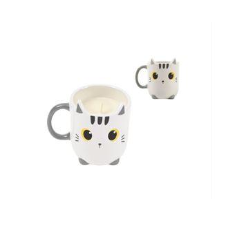 Tasse avec bougie Itotal Chat Blanc