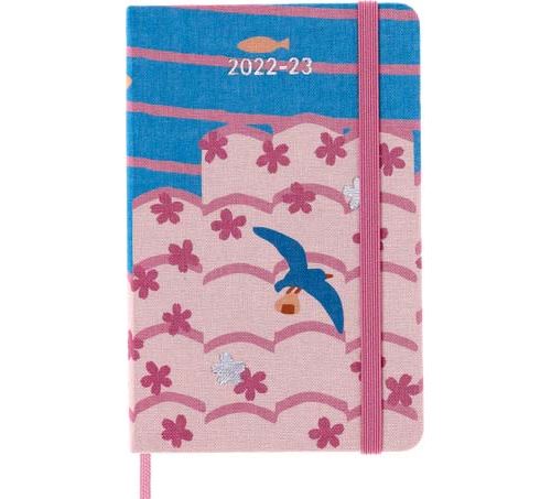 Agenda scolaire Moleskine 2022-2023 Semainier Sakura format de poche Oiseaux