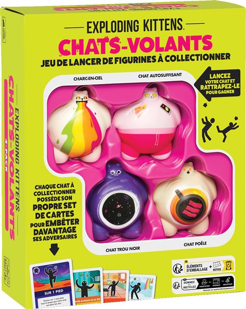 Asmodee Multicolore Jeu D’ambiance Chats-Volants Pack 4