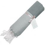 Fouta Febronie Nid d'abeille Ibiza Gris Moyen