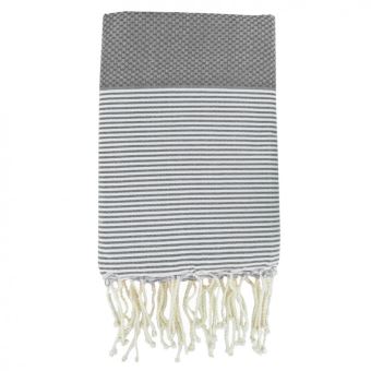 Fouta Febronie Nid d'abeille Ibiza Gris Moyen