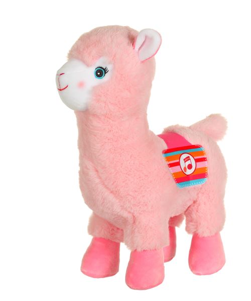 peluche lama rose