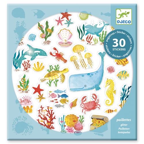 Djeco 30 glitter stickers Aqua Dream