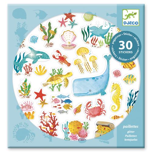 Jeu créatif Djeco 30 Stickers paillettes Aqua Dream