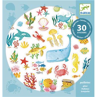 Jeu créatif Djeco 30 Stickers paillettes Aqua Dream