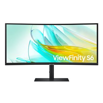 Samsung ViewFinity S6 S34C652UAU - S65UC Series - LED-Monitor - gebogen - 86 cm (34") - 3440 x 1440 UWQHD @ 100 Hz - VA - 350 cd/m² - 3000:1 - HDR10 - 5 ms - HDMI, DisplayPort, USB-C - Lautsprecher - Schwarz - 1